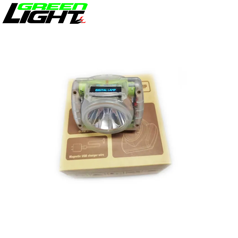 Oled Screen Impact Resistant 7Ah Magnetic USB Rechargeable Mining Lamp 30hrs Lighting Time