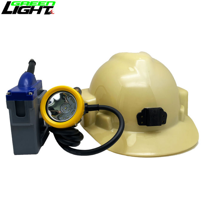 15000lux Miners Hard Hat With Lamp 3.7V 1.67W IP67 Waterproof 16hrs Working Time 6.6Ah 1000 cycles