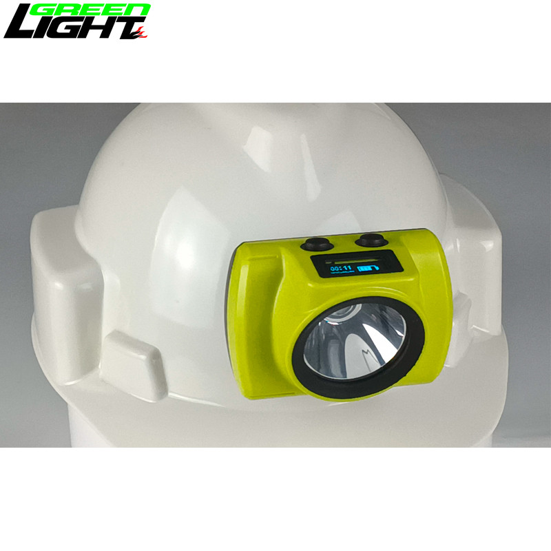 OLED Display Underground Miners Cordless Cap Lamp 20000lux 6800mAh Waterproof IP68 1200 Cycles