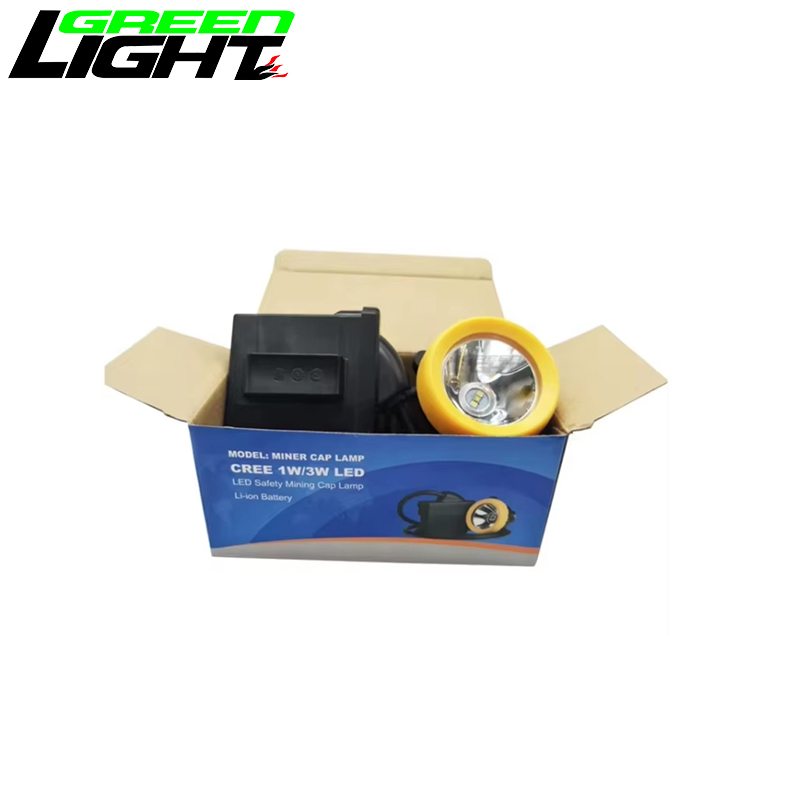 3.7V 216lumen 10000lux 7800mah Coal Miner Headlamp Low Power Warning Function